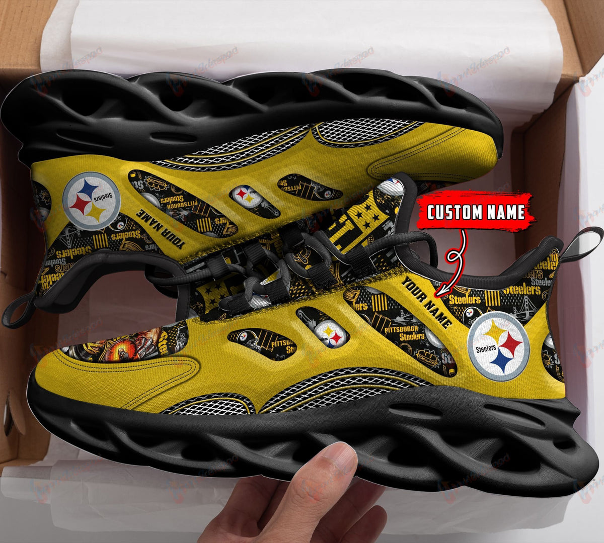 Pittsburgh Steelers Personalized MAX SOUL SHOES 198