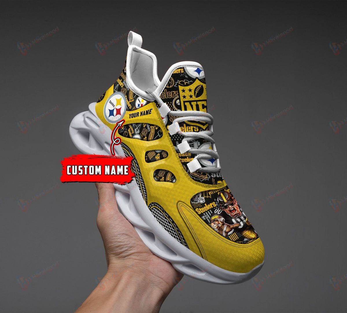 Pittsburgh Steelers Personalized MAX SOUL SHOES 198