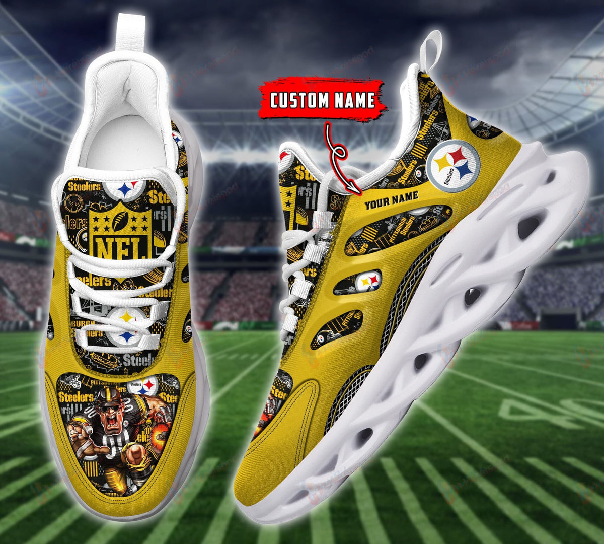 Pittsburgh Steelers Personalized MAX SOUL SHOES 198