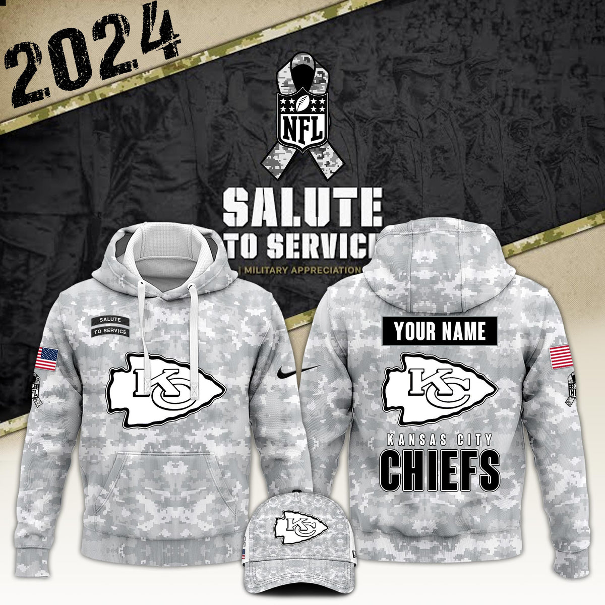 Kansas City Chiefs Veterans Day Hoodie VTR4829