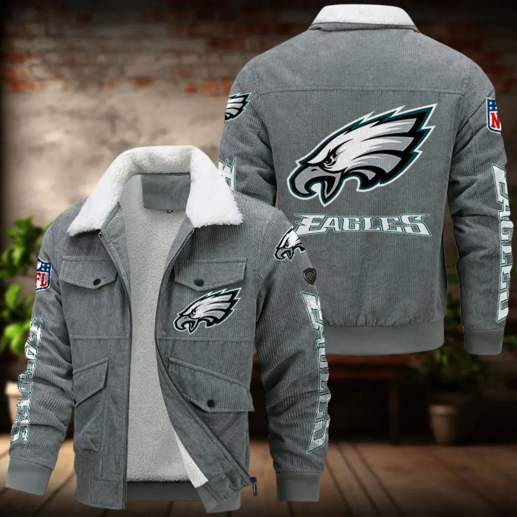 Philadelphia Eagles Men's Thickened Corduroy Jacket ANZANZTCJ026