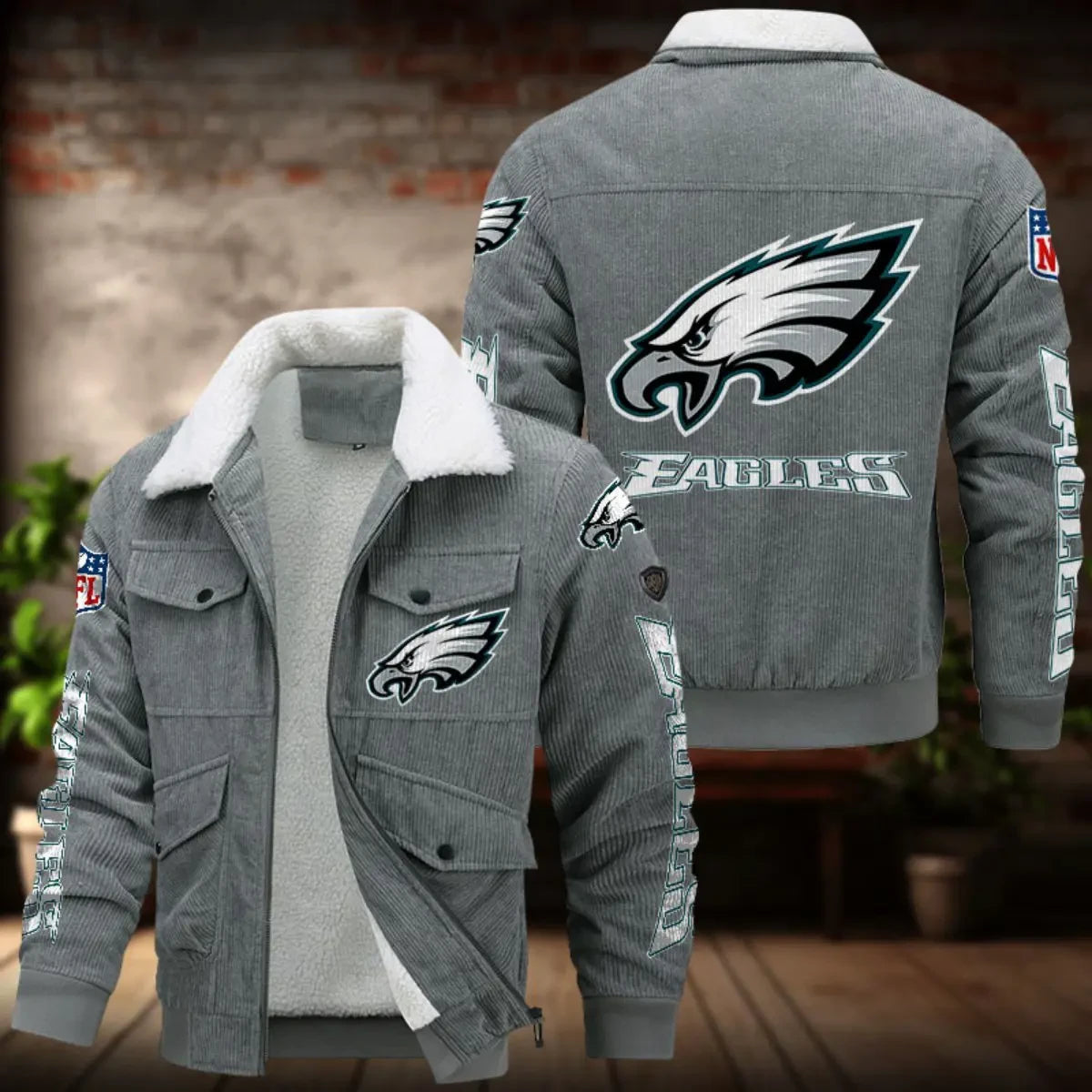 Philadelphia Eagles Men's Thickened Corduroy Jacket ANZANZTCJ026