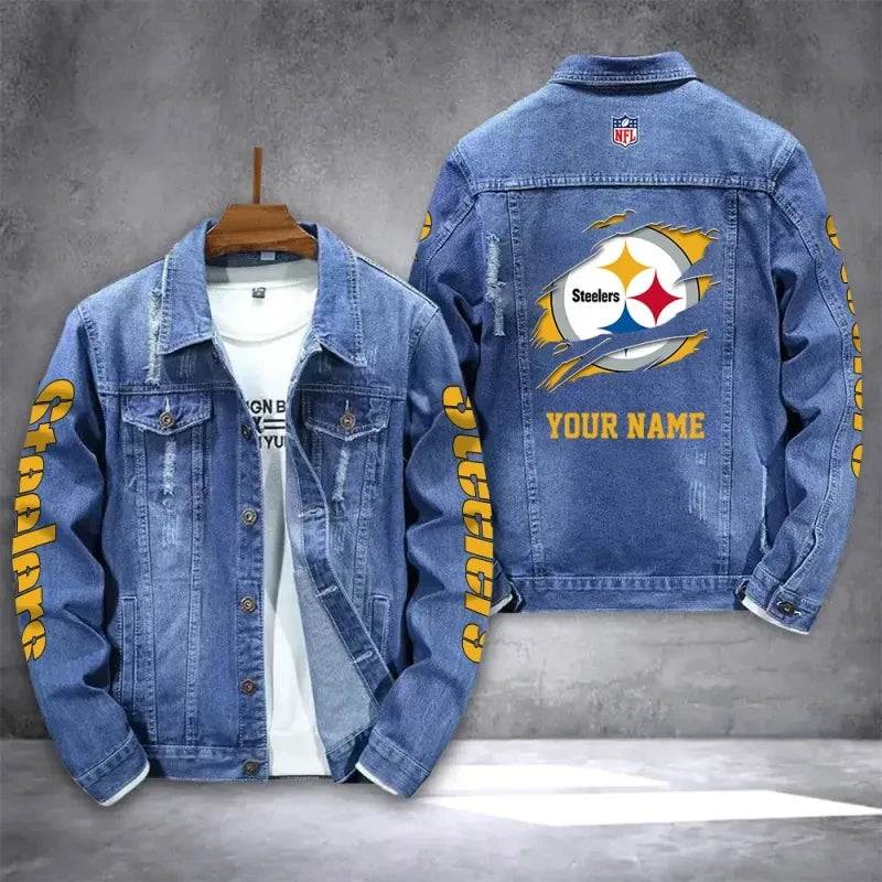 Pittsburgh Steelers Personalized Premium Denim Jacket S9D34C