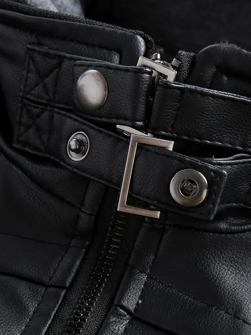 Houston Texans HVKC161 - Premium & Ultra-Thick Leather Jacket with Fleece Hood