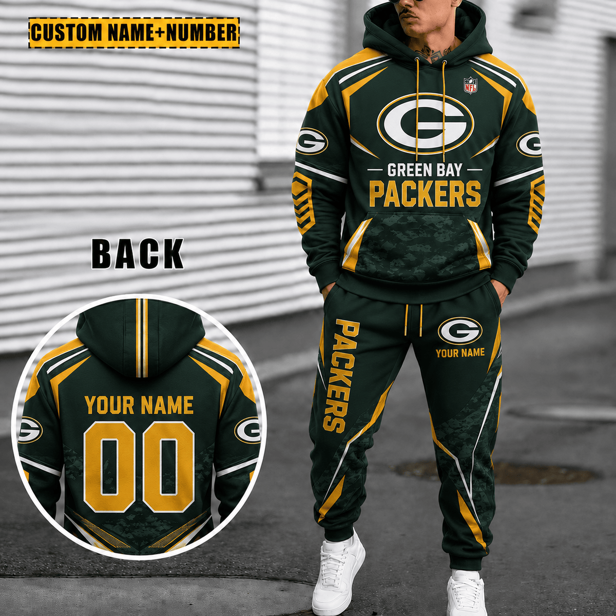 Green Bay Packers Personalized Combo Sweatpants And Hoodie Gift For Fan VA1026