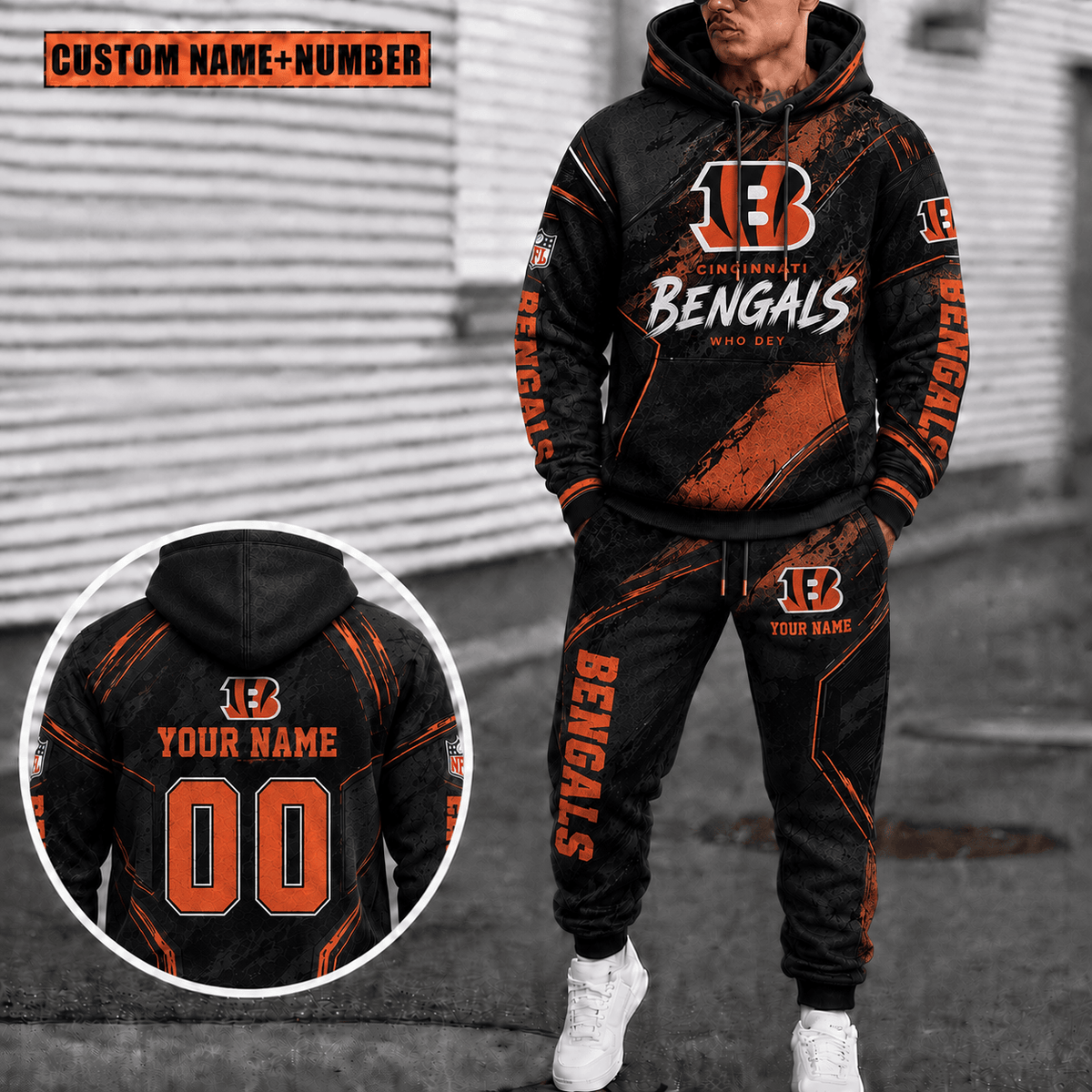 Cincinnati Bengals Personalized Combo Sweatpants And Hoodie Gift For Fan VAN40029