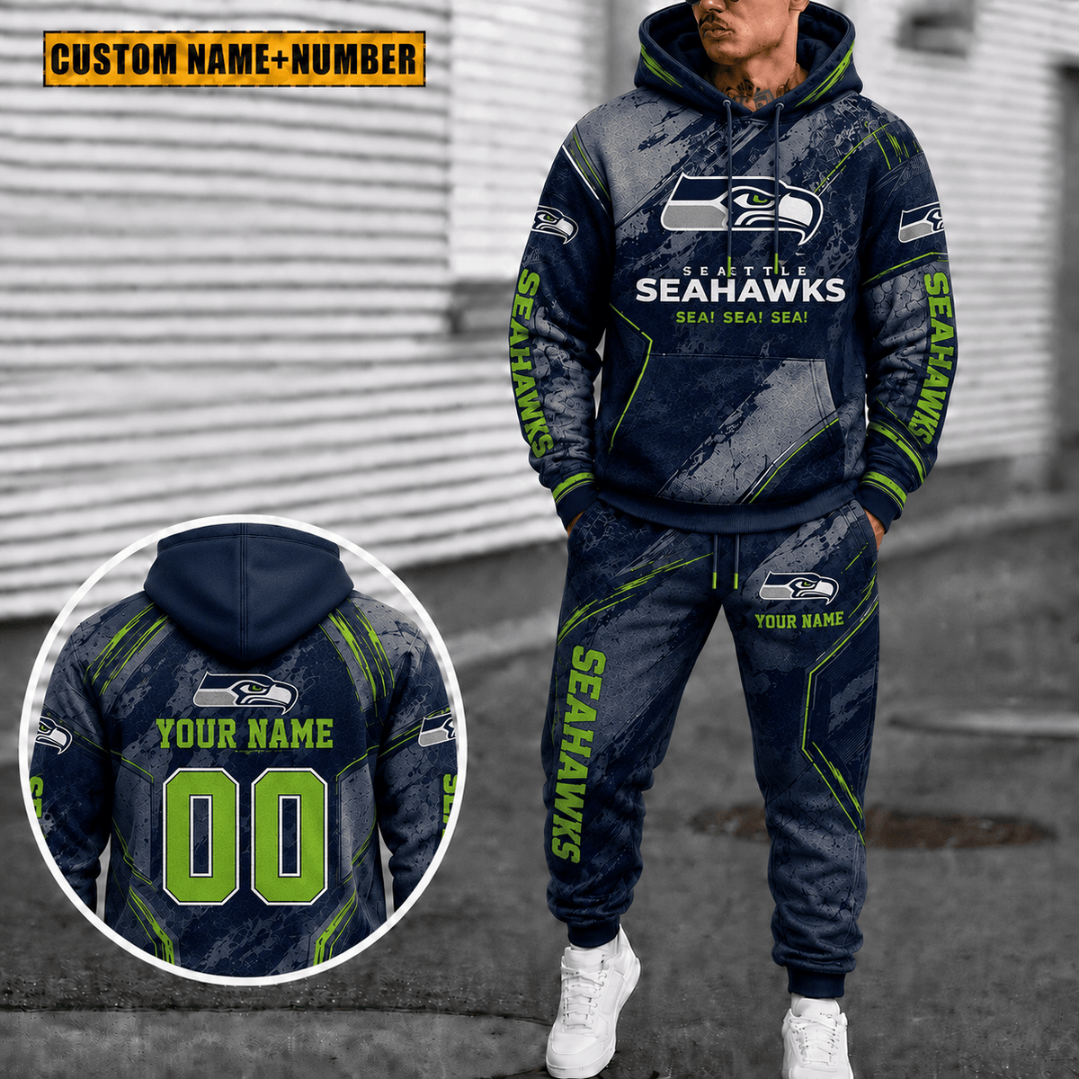 Seattle Seahawks Personalized Combo Sweatpants And Hoodie Gift For Fan VAN40043