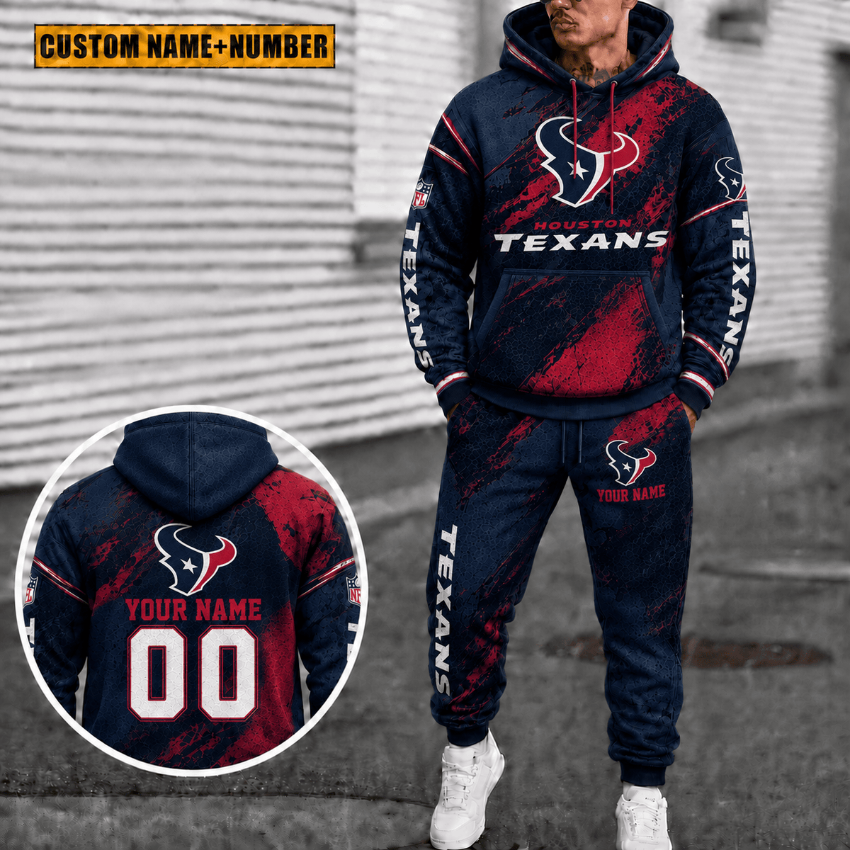 Houston Texans Personalized Combo Sweatpants And Hoodie Gift For Fan VAN6132