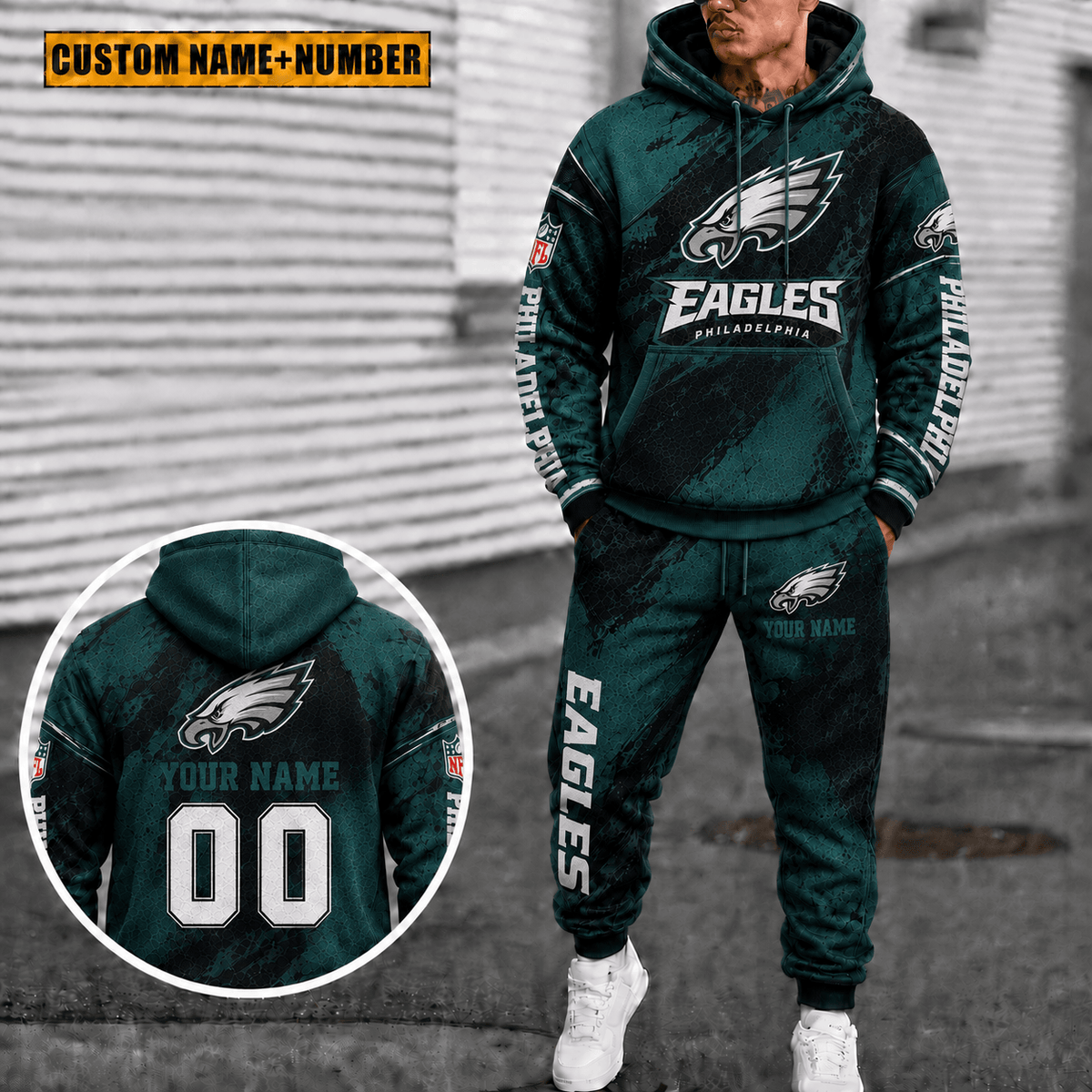 Philadelphia Eagles Personalized Combo Sweatpants And Hoodie Gift For Fan VAN6143