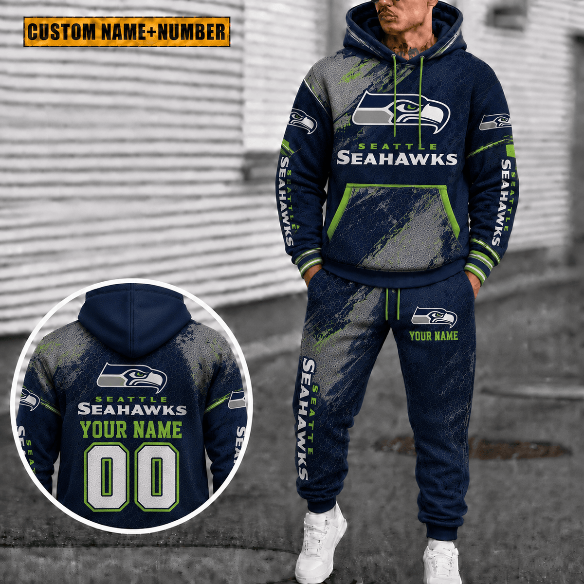Seattle Seahawks Personalized Combo Sweatpants And Hoodie Gift For Fan VAN6149