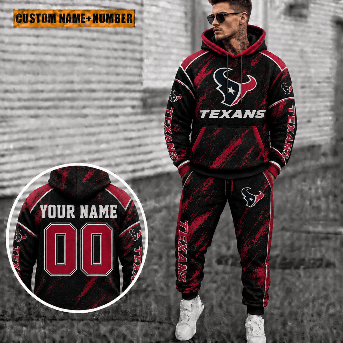 Houston Texans Personalized Combo Sweatpants And Hoodie Gift For Fan VAN8223