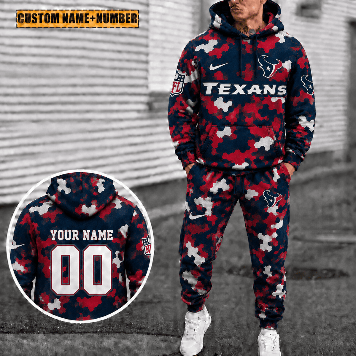 Houston Texans Personalized Combo Sweatpants And Hoodie Gift For Fan VAN4062