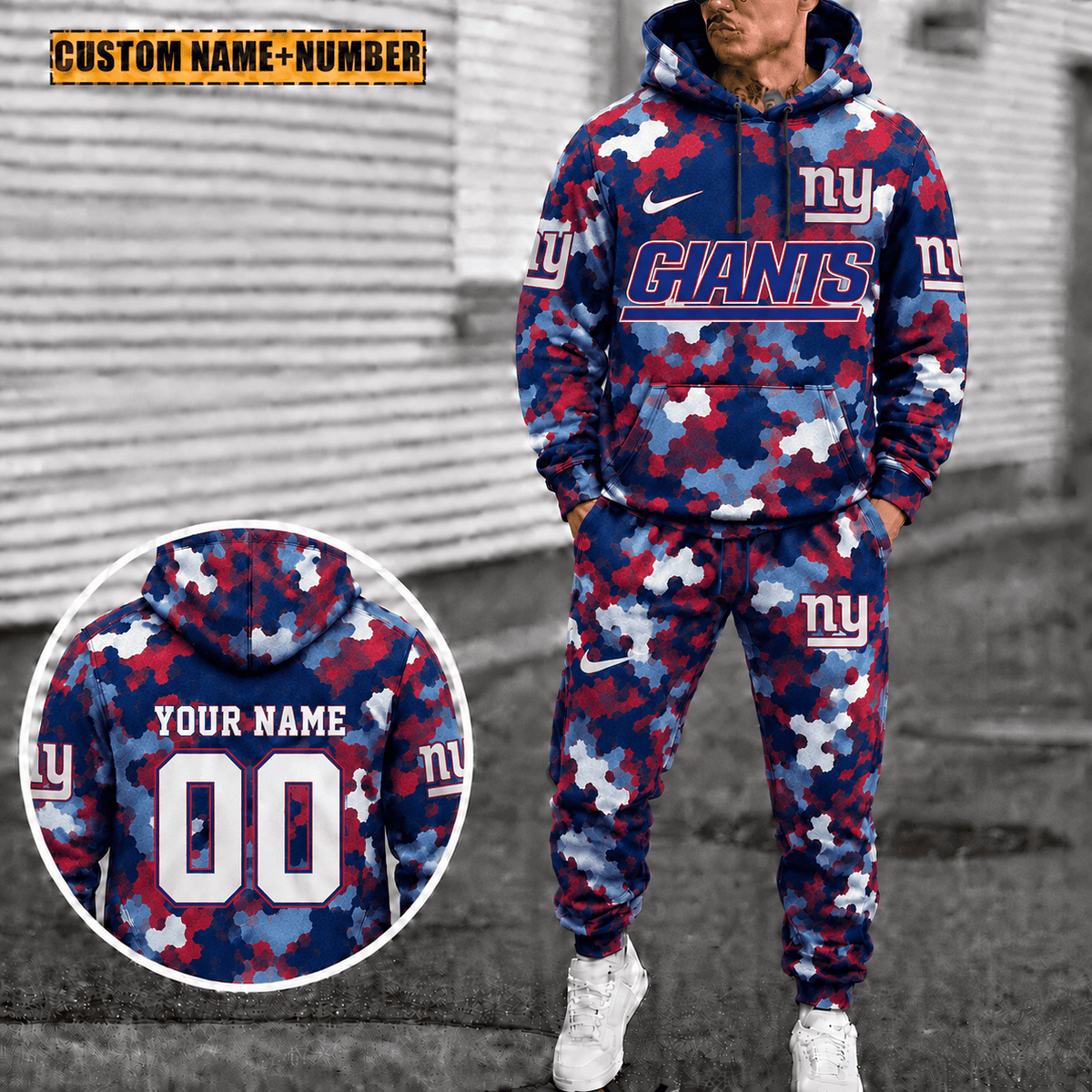 New York Giants Personalized Combo Sweatpants And Hoodie Gift For Fan VAN4067