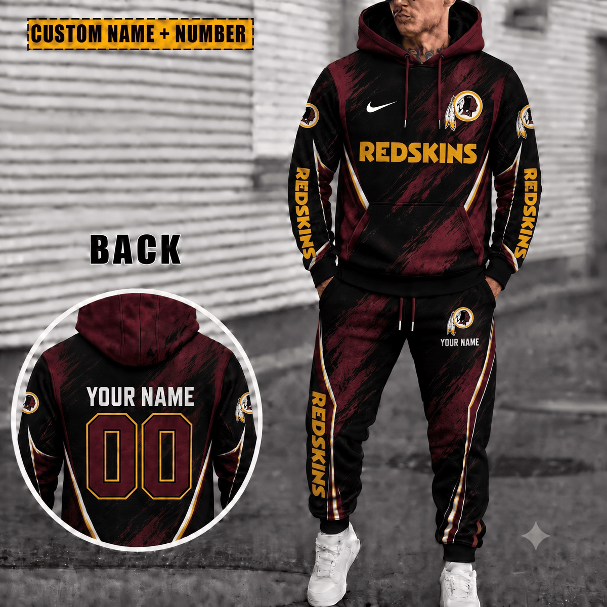 Washington Redskins Personalized Combo Sweatpants And Hoodie Gift For Fan VAN66312