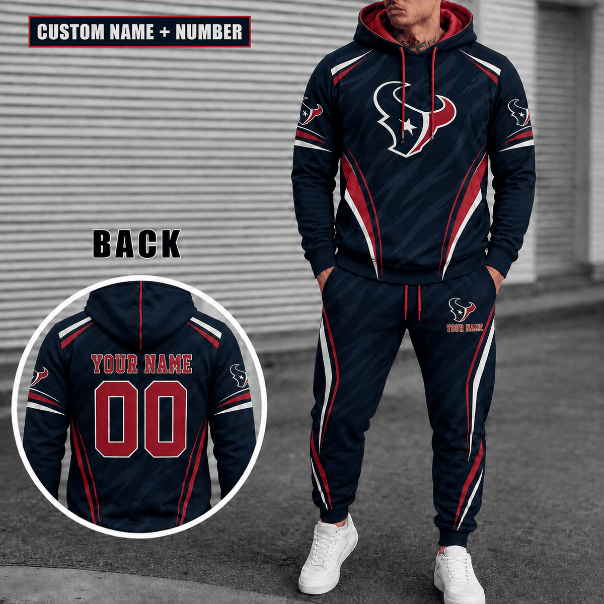 Houston Texans Personalized Combo Sweatpants And Hoodie Gift For Fan VAN55223
