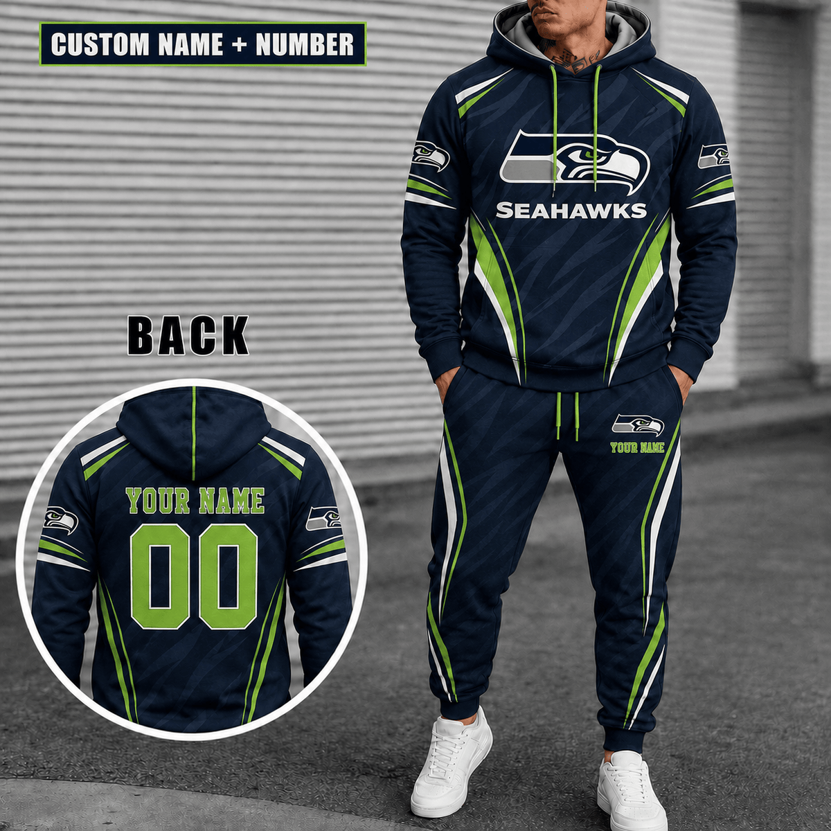Seattle Seahawks Personalized Combo Sweatpants And Hoodie Gift For Fan VAN55238