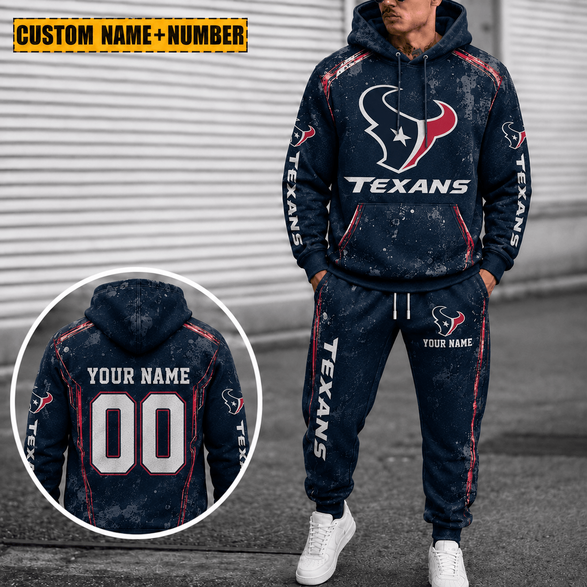 Houston Texans Personalized Combo Sweatpants And Hoodie Gift For Fan VAN77163