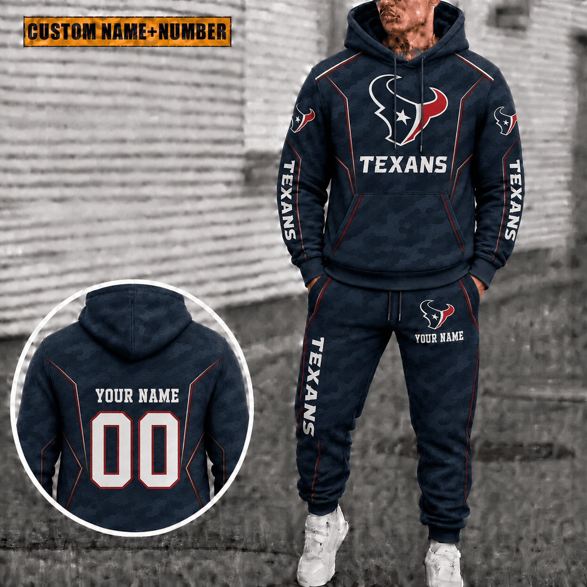 Houston Texans Personalized Combo Sweatpants And Hoodie Gift For Fan VAN88193