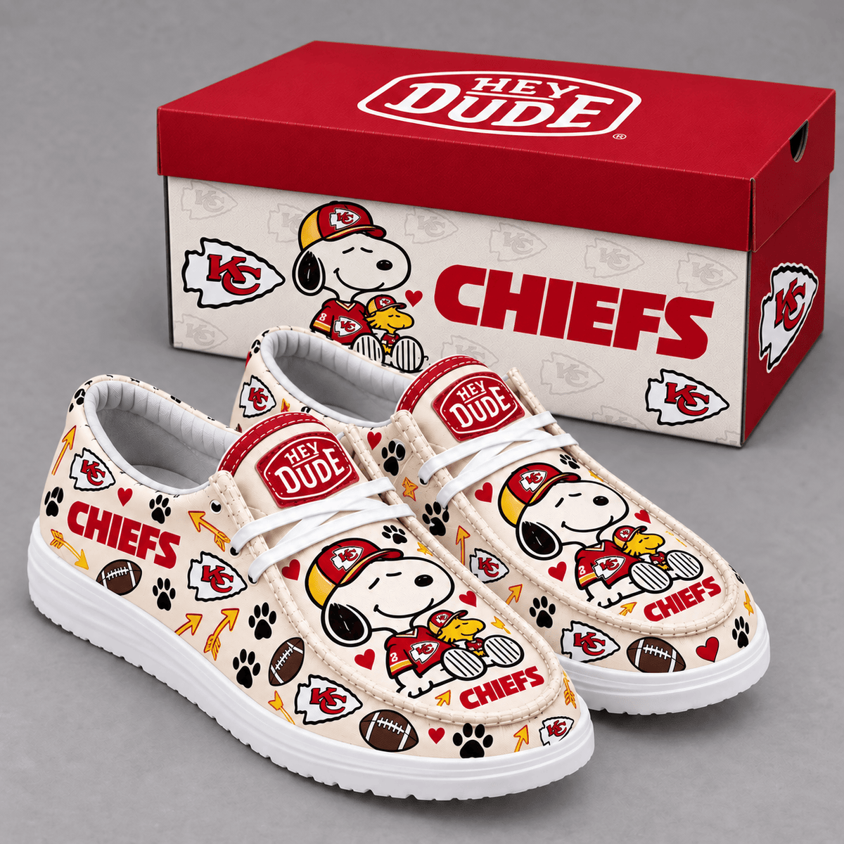 Kansas City Chiefs | Premium NFL Football Field Fan Loafer Shoes - VA615457