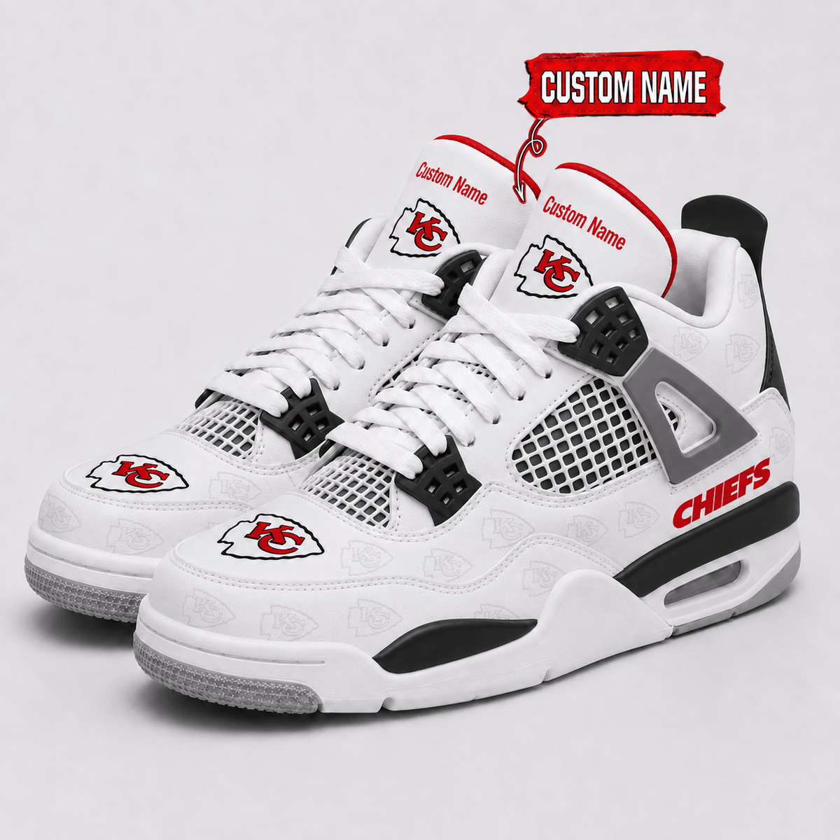 Kansas City Chiefs Personalized AJ4 Sneaker VA336