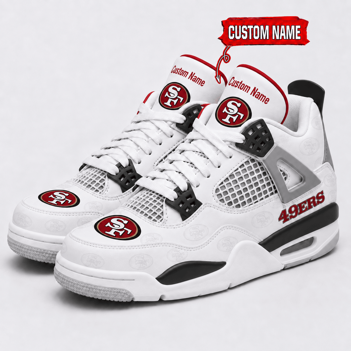 San Francisco 49ers Personalized AJ4 Sneaker VA346