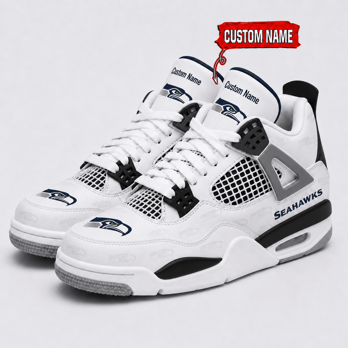 Seattle Seahawks Personalized AJ4 Sneaker VA355