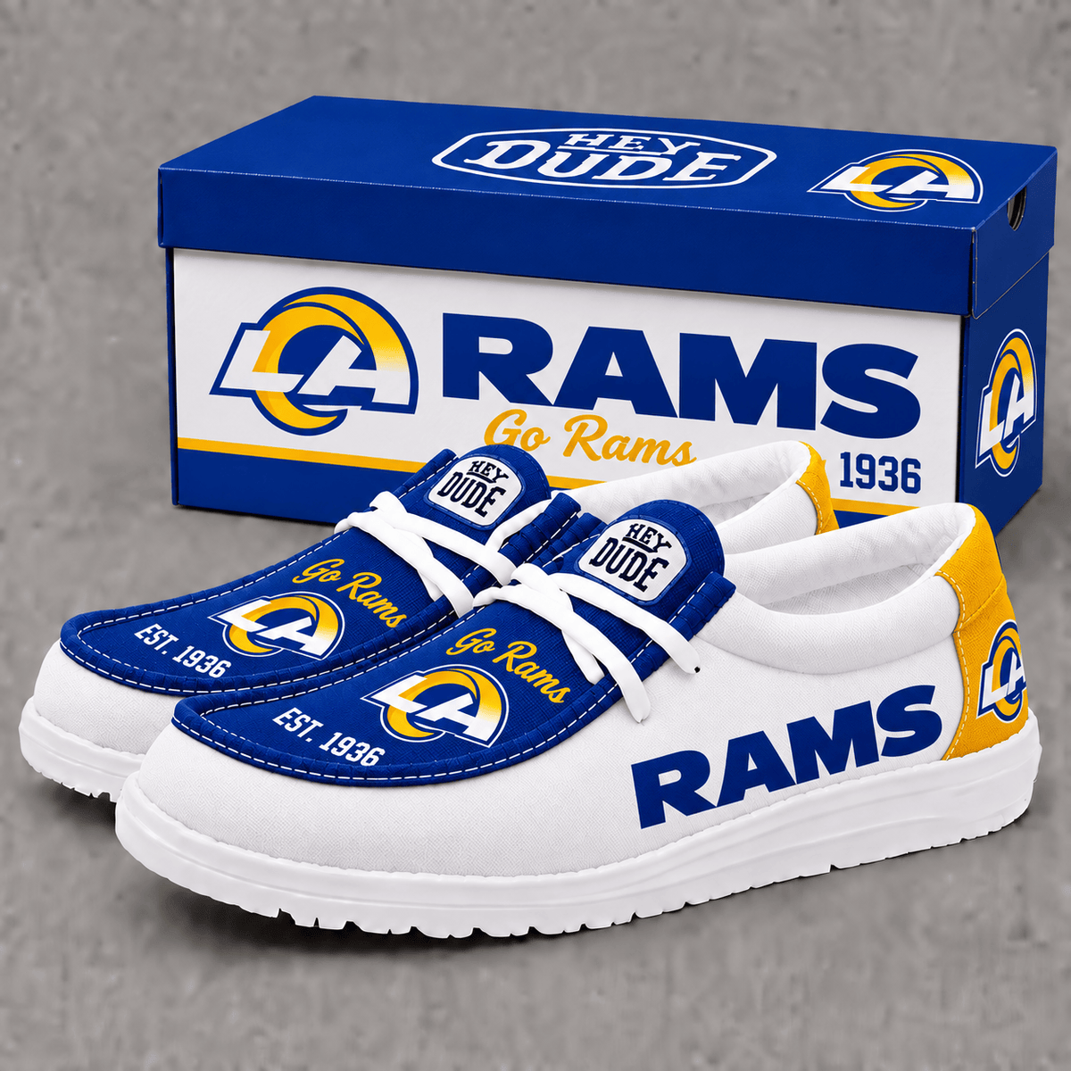 Los Angeles Rams | Premium NFL Football Field Fan Loafer Shoes - VAN97601