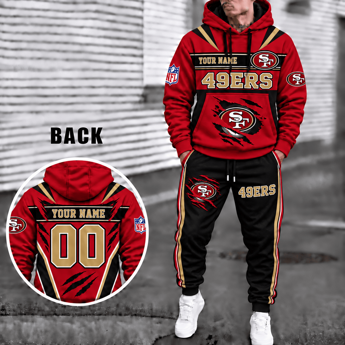 San Francisco 49ers Personalized Combo Sweatpants And Hoodie Gift For Fan VAN59220