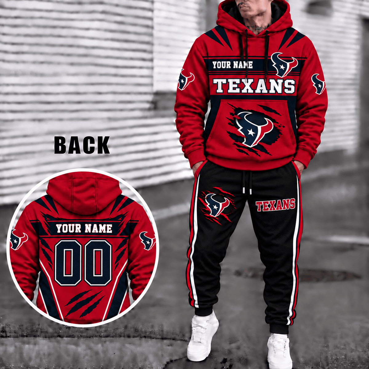 Houston Texans Personalized Combo Sweatpants And Hoodie Gift For Fan VAN59240