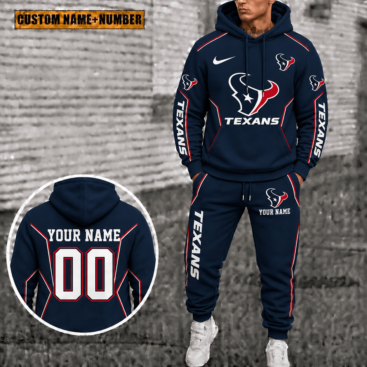 Houston Texans Personalized Combo Sweatpants And Hoodie Gift For Fan VAN1537