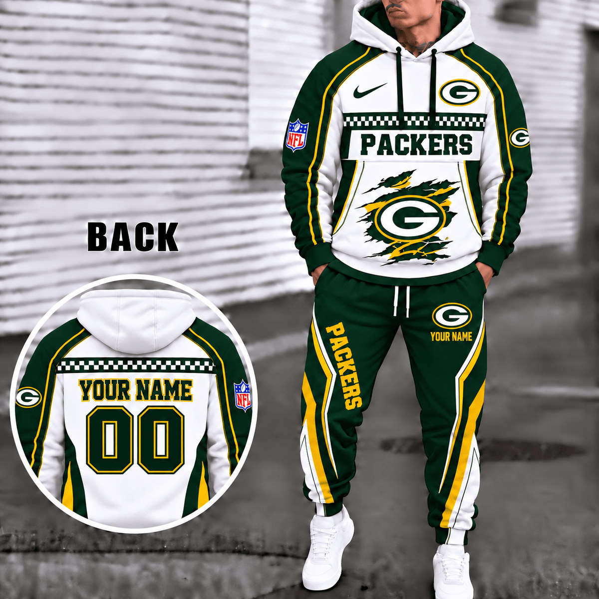 Green Bay Packers Personalized Combo Sweatpants And Hoodie VAN23114