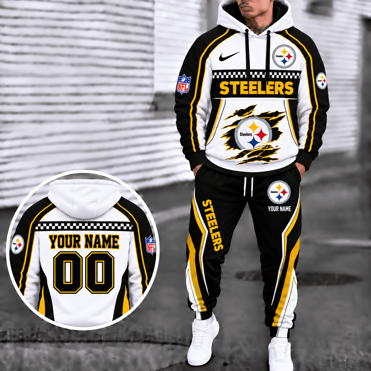 Pittsburgh Steelers Personalized Combo Sweatpants And Hoodie VAN23118