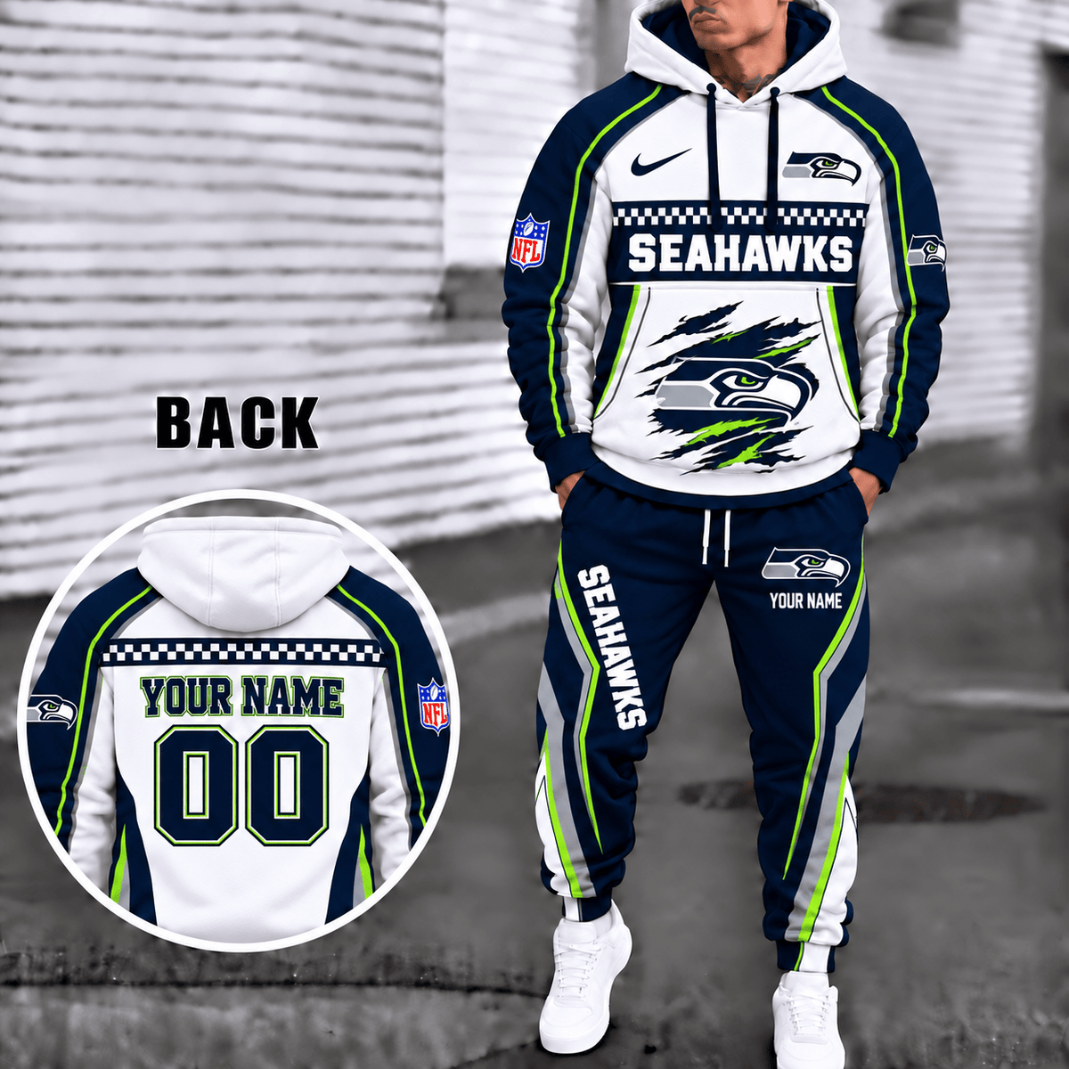 Seattle Seahawks Personalized Combo Sweatpants And Hoodie VAN23129