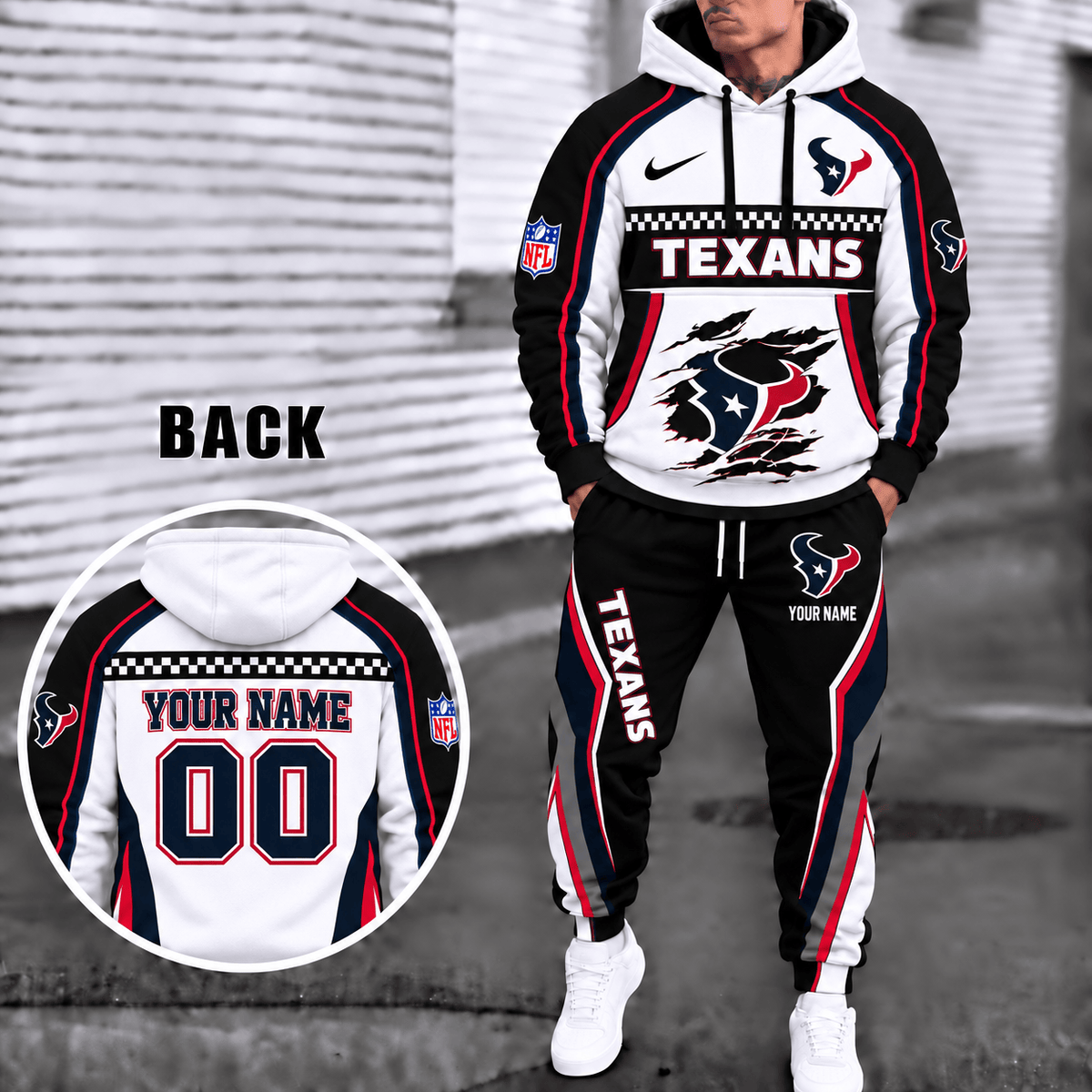 Houston Texans Personalized Combo Sweatpants And Hoodie VAN23130