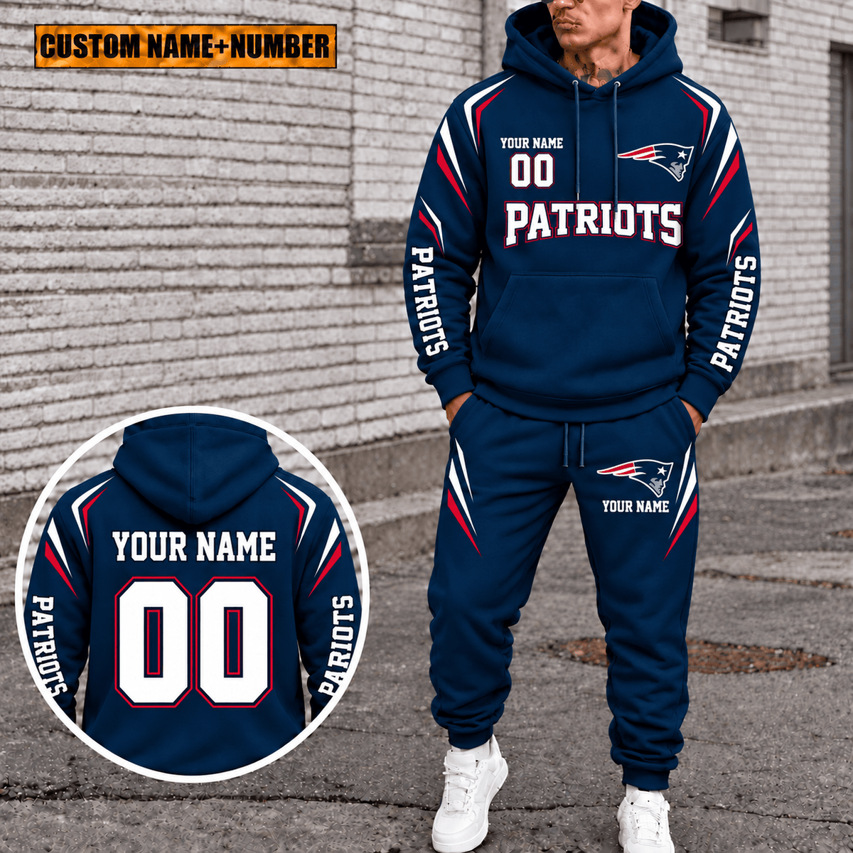 New England Patriots Personalized Combo Sweatpants And Hoodie VAN54247