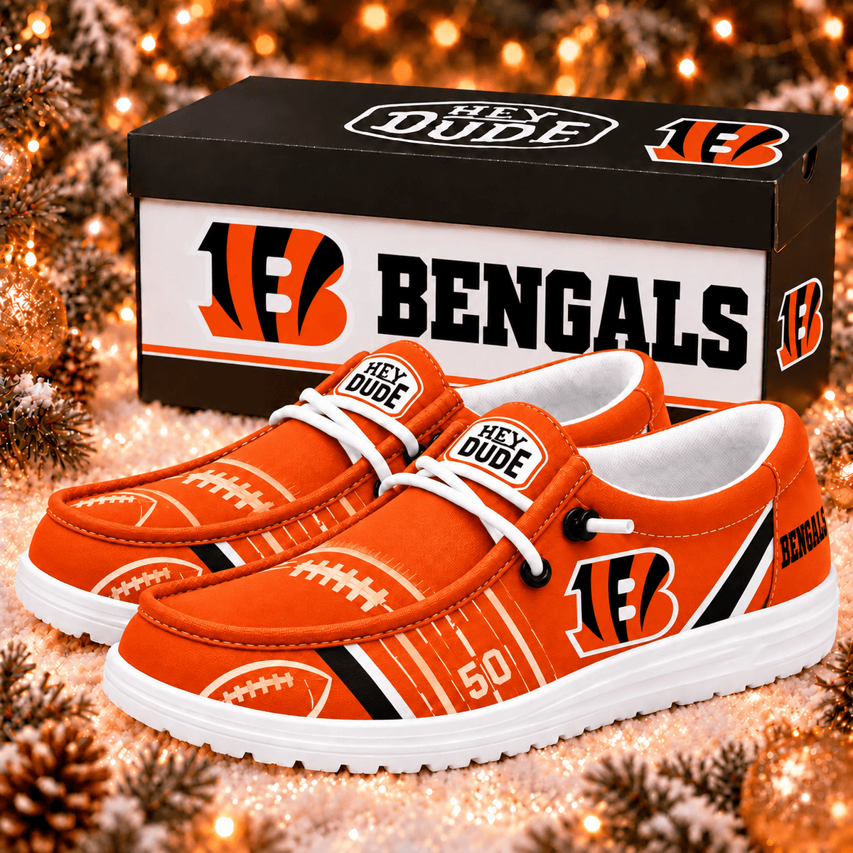 Cincinnati Bengals | Premium NFL Football Field Fan Loafer Shoes - VAN25734