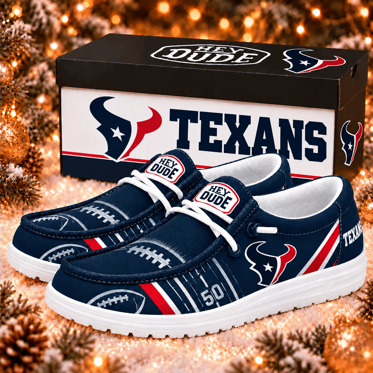 Houston Texans | Premium NFL Football Field Fan Loafer Shoes - VAN25759