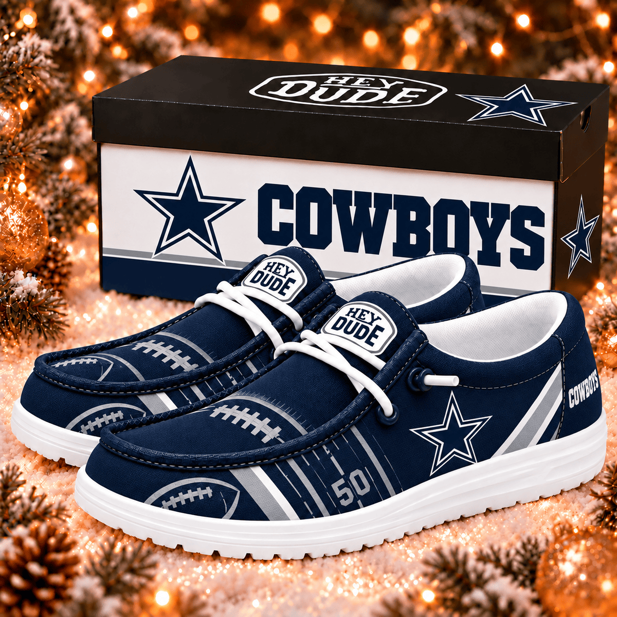 Dallas Cowboys | Premium NFL Football Field Fan Loafer Shoes - VAN25737