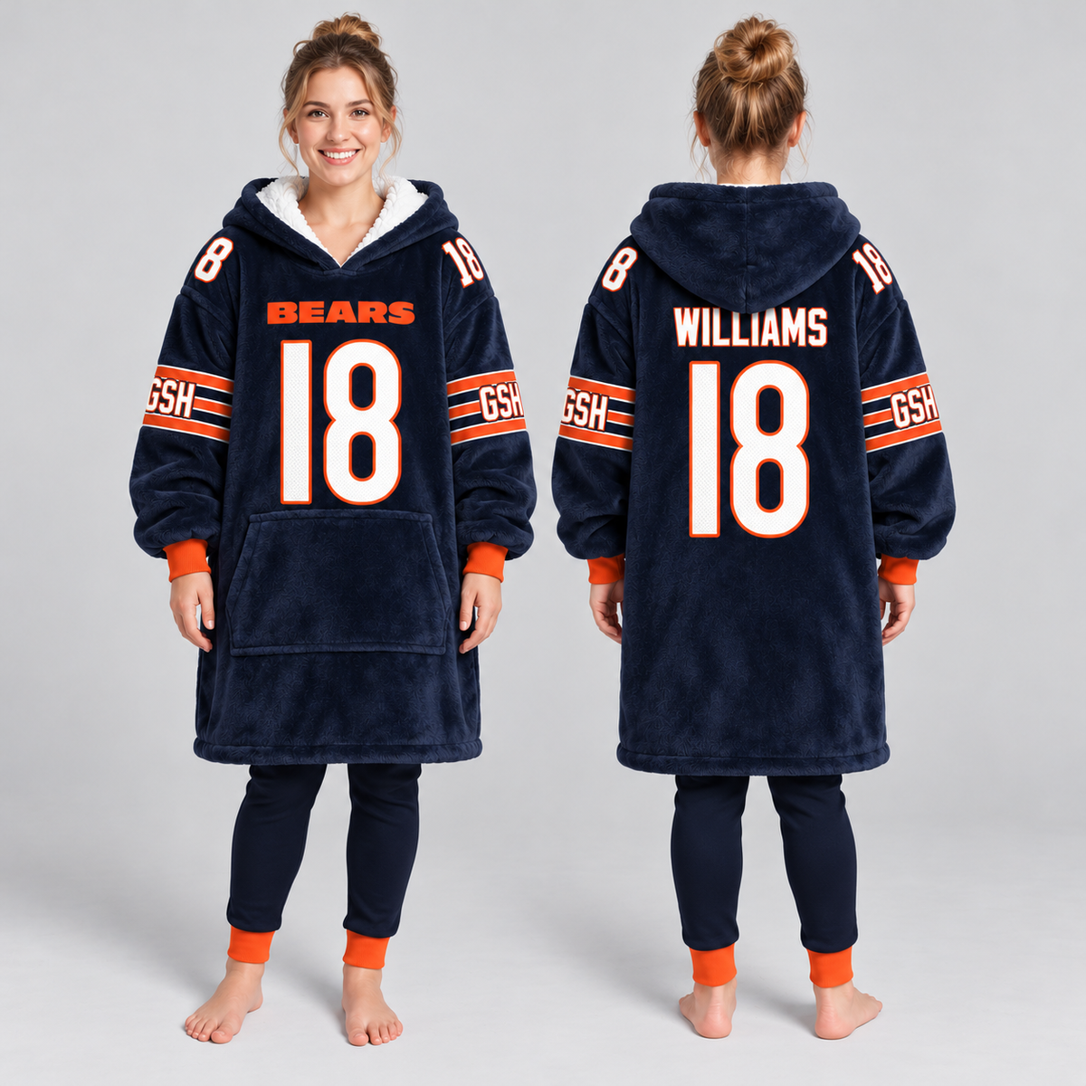 Chicago B. Football CW 18! Unisex Blanket Hoodie - Chicago1410