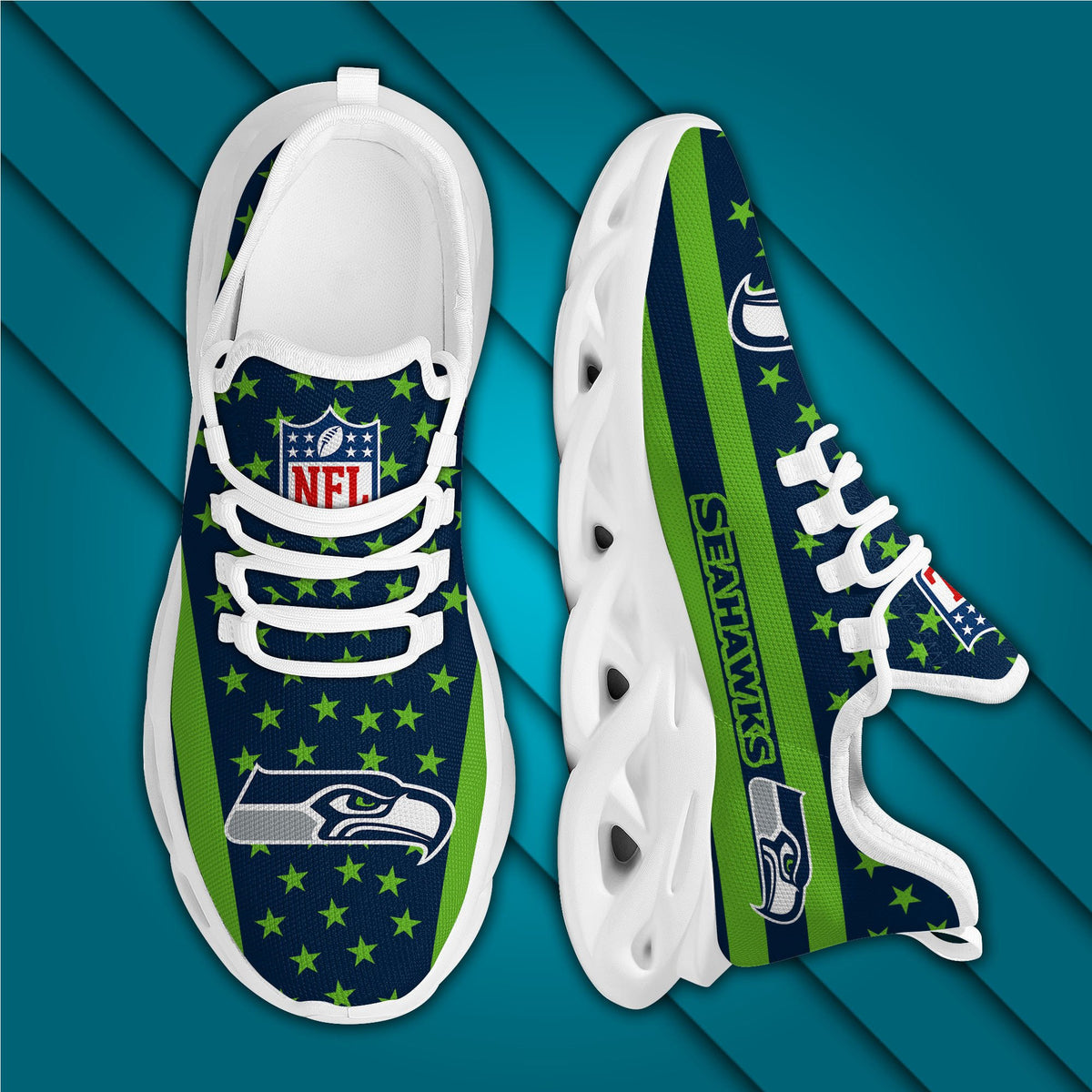 Seattle Seahawks Yezy Running Sneakers 35