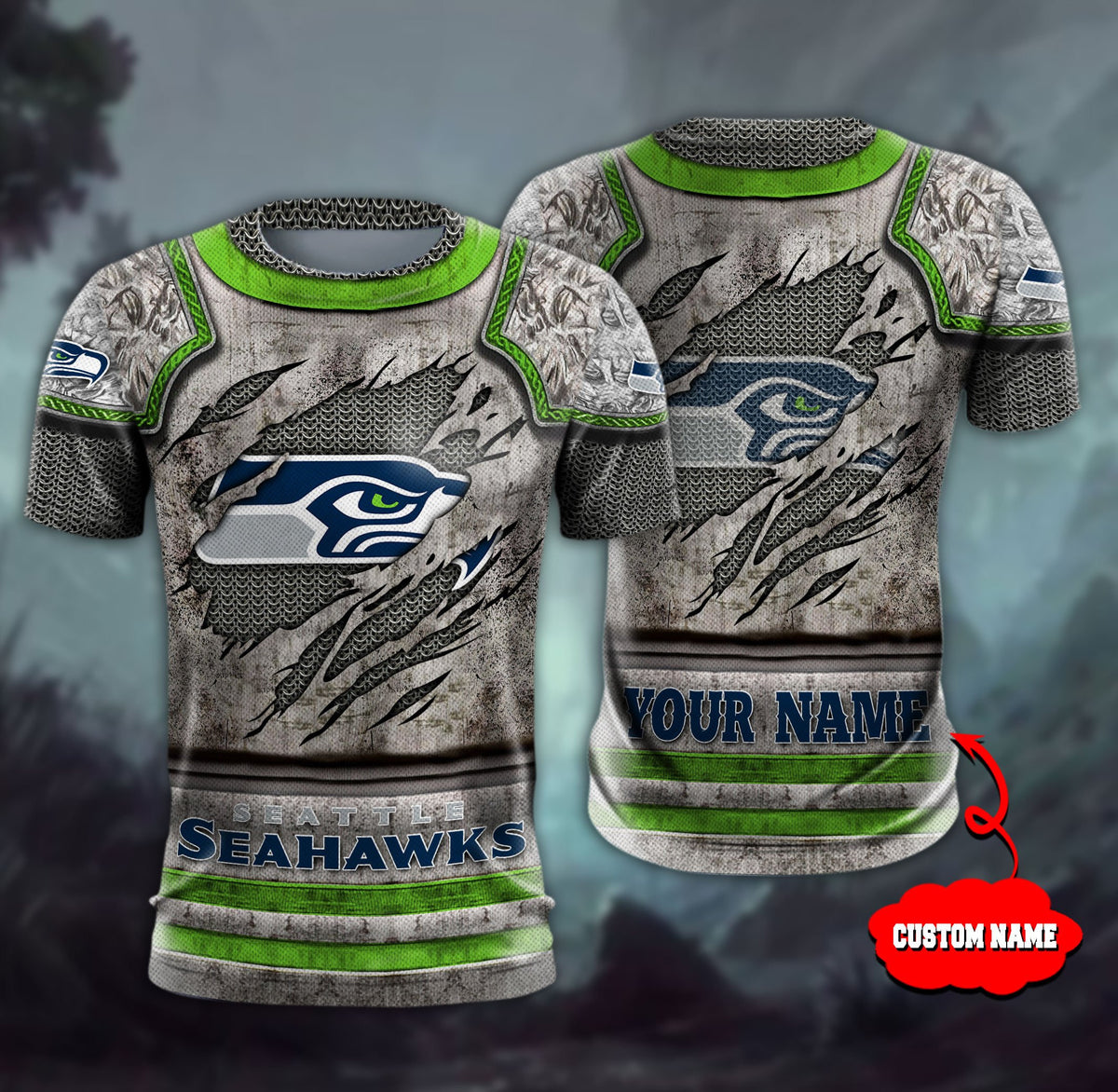 Seattle Seahawks Personalized All Over Printed 600