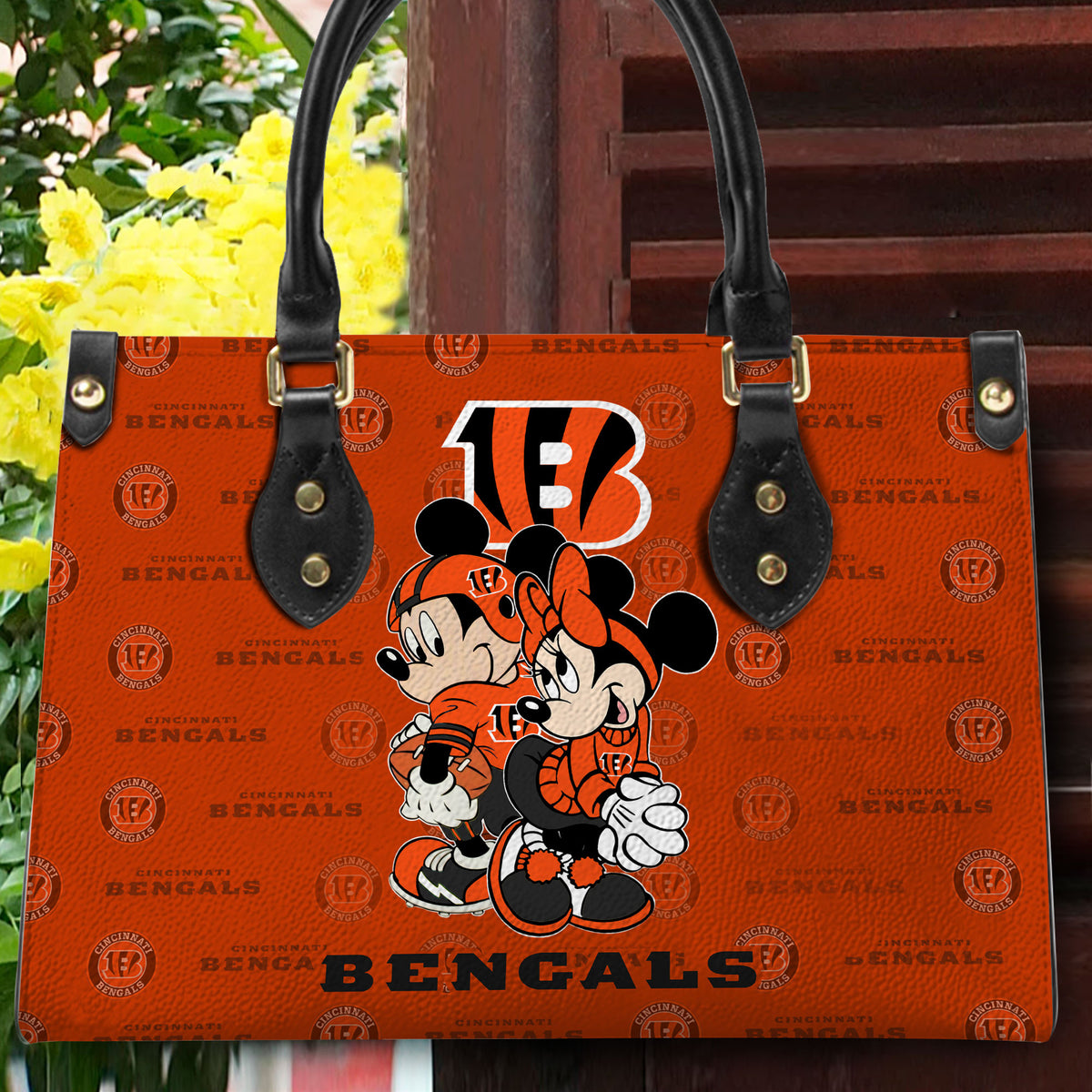 Cincinnati Bengals Personalized Leather Hand Bag BB86