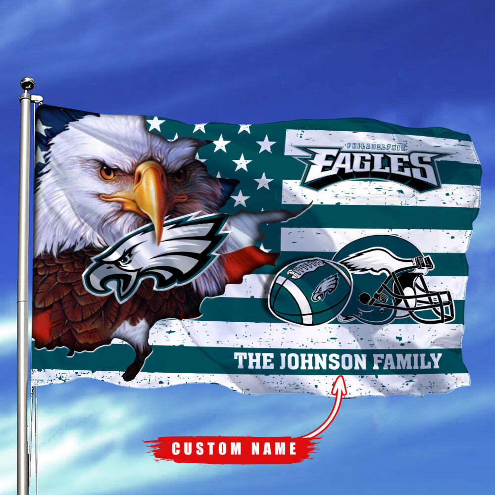 Philadelphia Eagles-Flag-Custom Name EAG820