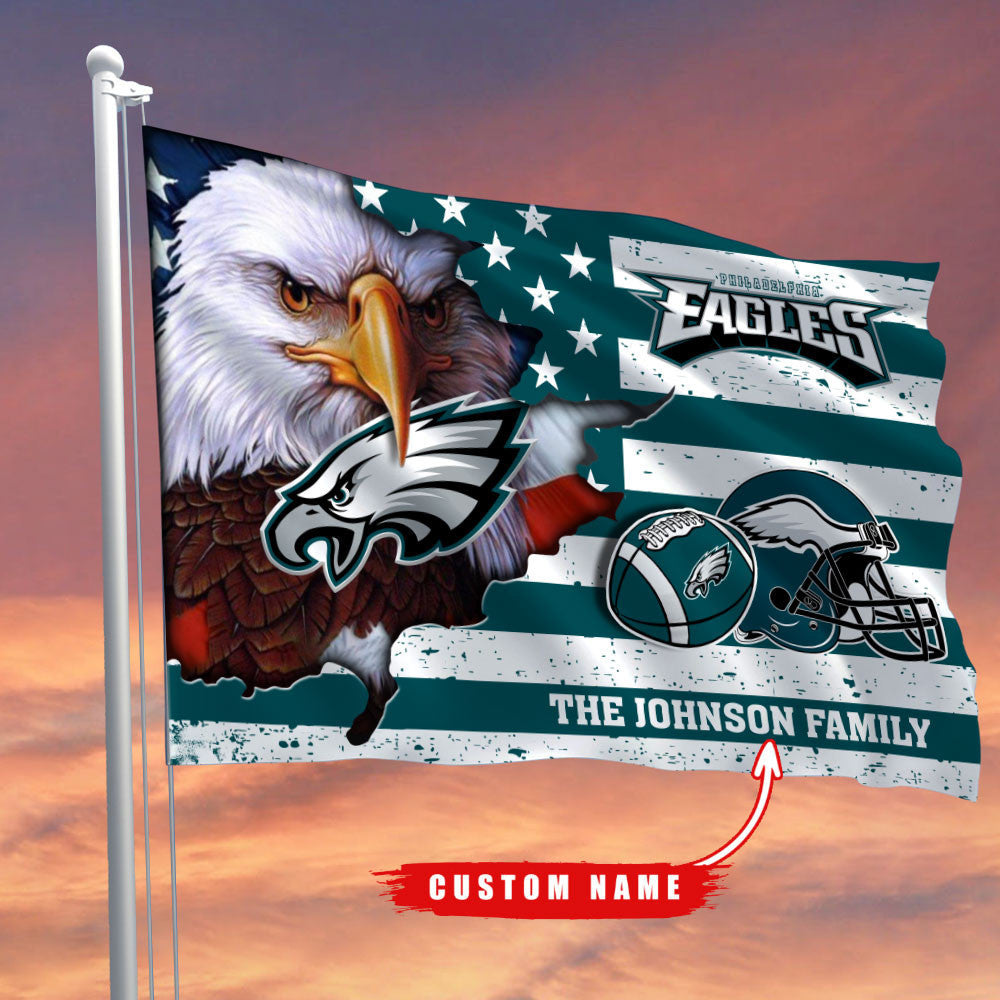 Philadelphia Eagles-Flag-Custom Name EAG820