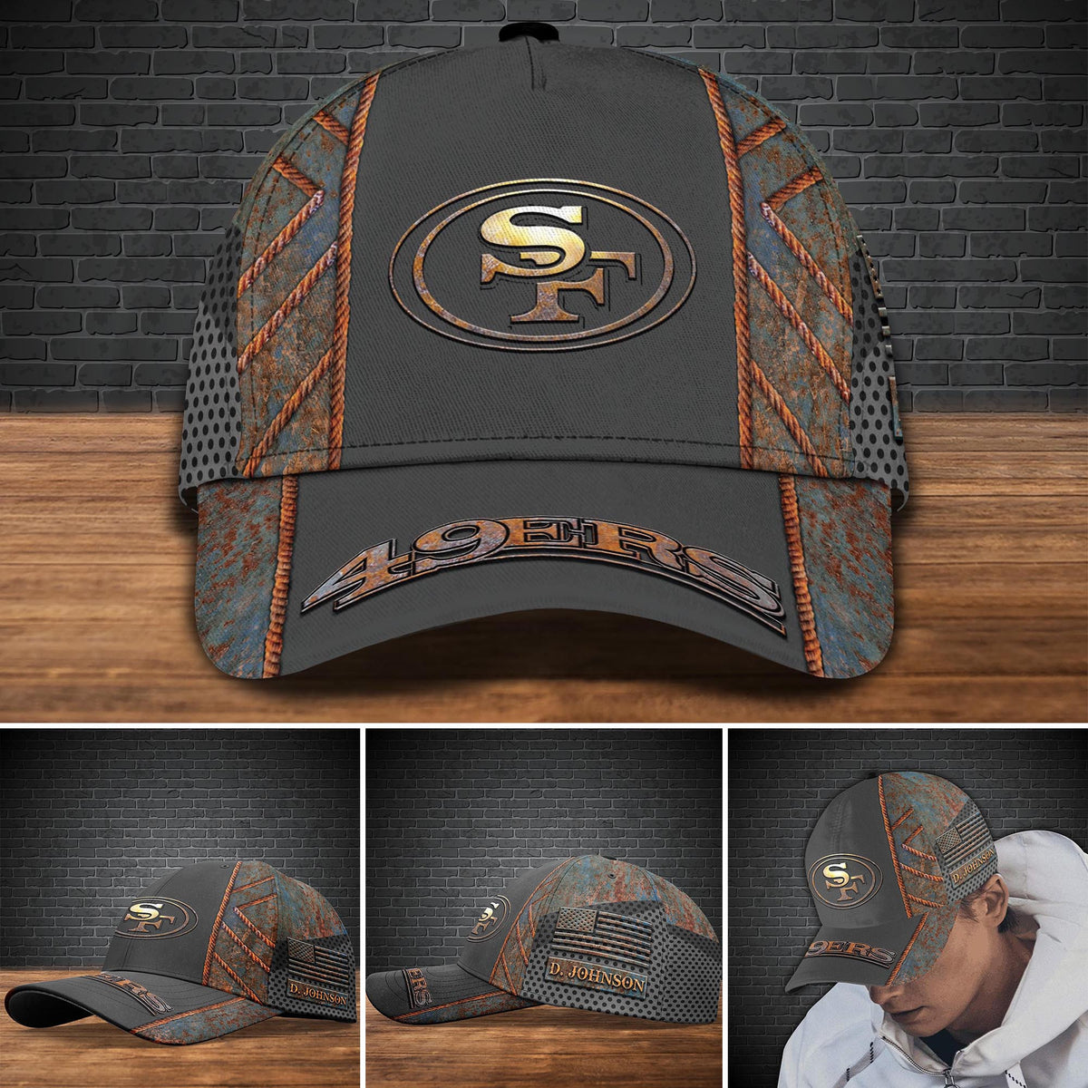 NFL San Francisco 49ers (Your Name) 3D Cap Nicegift 3DCR9K9