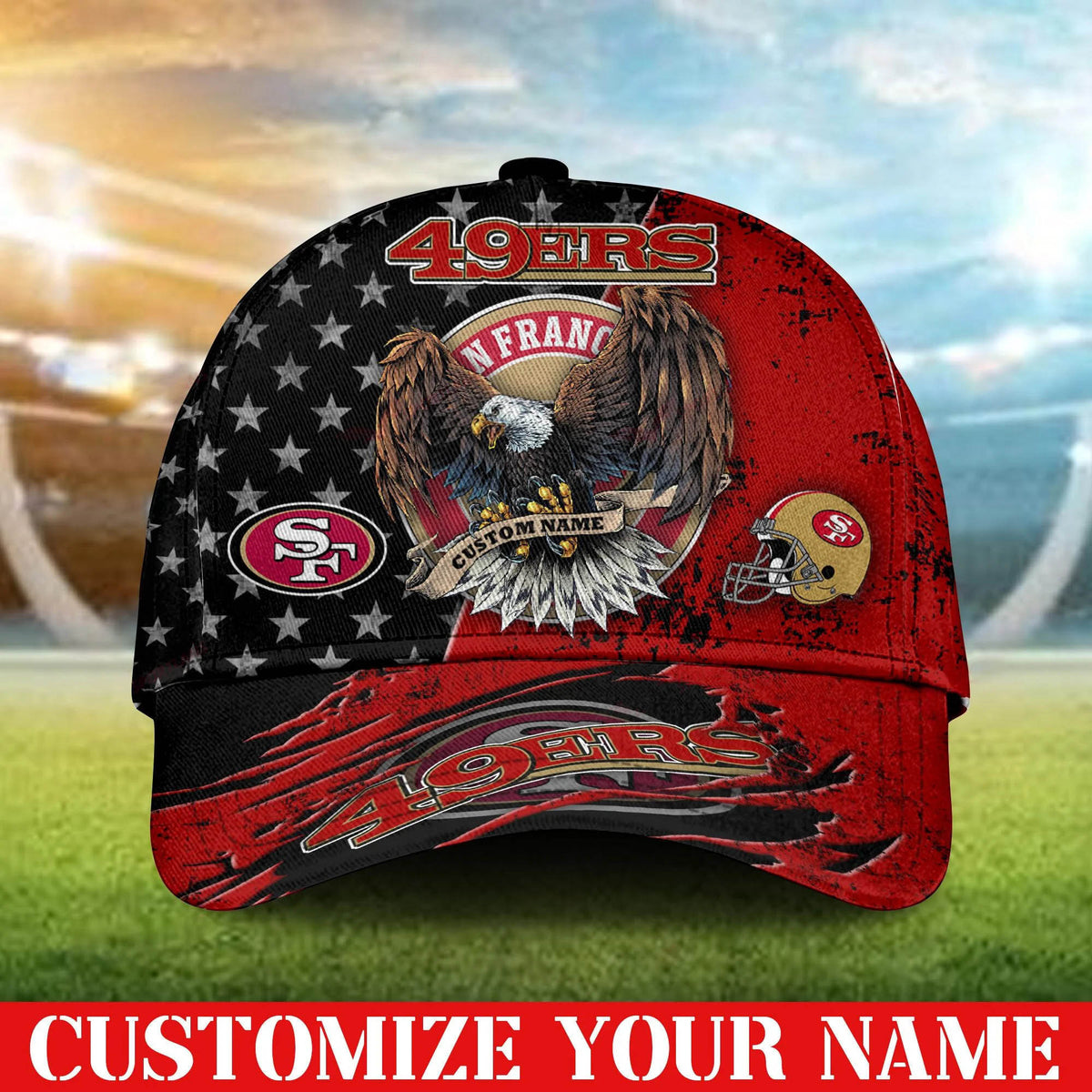 NFL San Francisco 49ers (Your Name) 3D Cap Nicegift 3DCS9U4