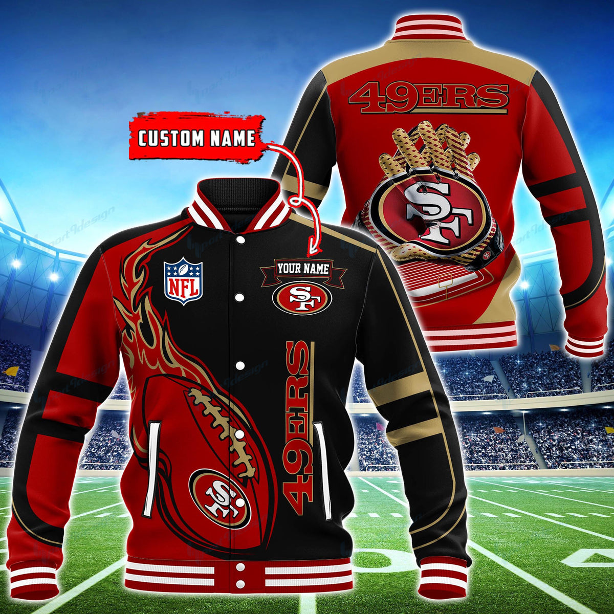 NFL San Francisco 49ers (Your Name) Baseball Jacket Nicegift BJAJ3X9