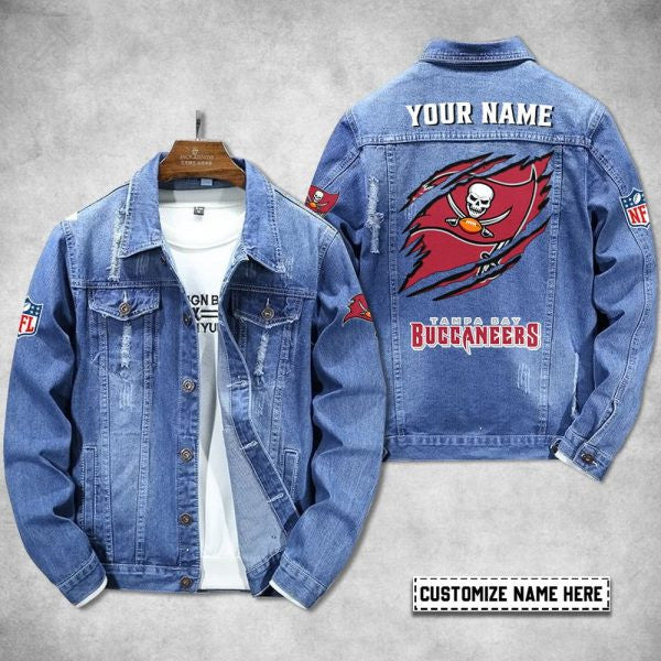 Tampa Bay Buccaneers Personalized Premium Denim Jacket S9DJ066