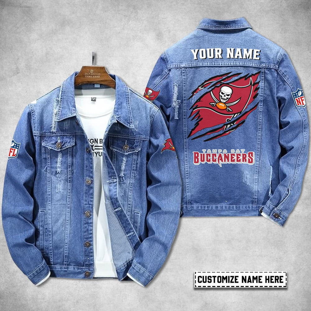 Tampa Bay Buccaneers Personalized Premium Denim Jacket S9DJ066
