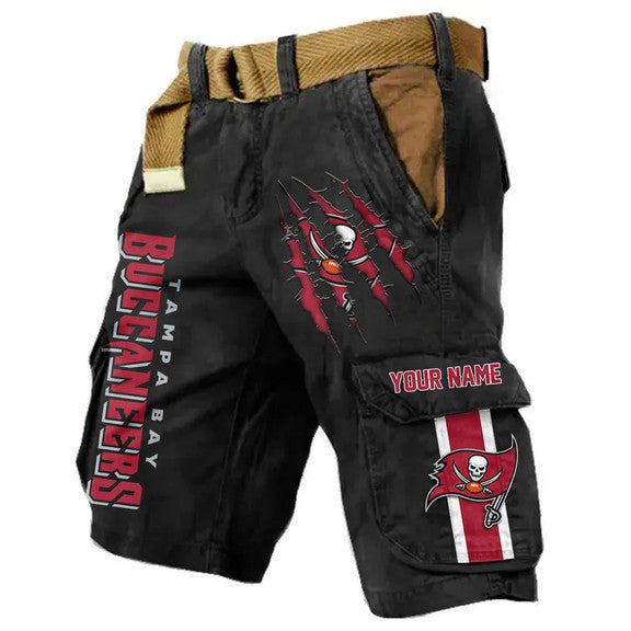 Tampa Bay Buccaneers Pocket Print Cargo Shorts (Belt Not Included) S9MCS236